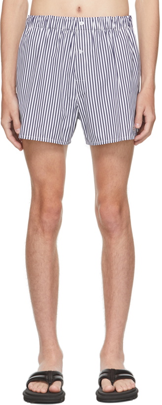 Photo: Coperni SSENSE Exclusive Navy & White Striped Boxer Shorts