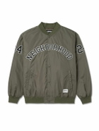 Neighborhood - Logo-Appliquéd Nylon Bomber Jacket - Green