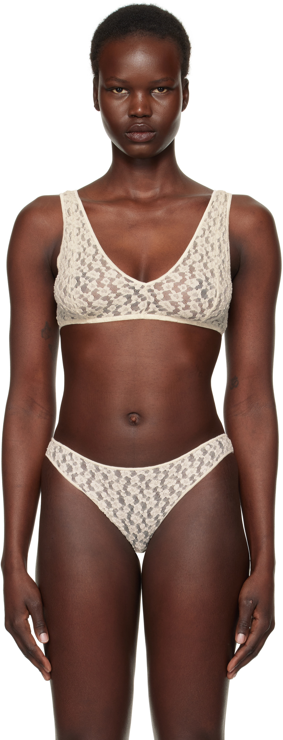 Baserange Off-White Crescent Bra Baserange