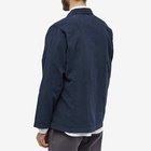 Universal Works Men's Fine Cord Bakers Overshirt in Navy