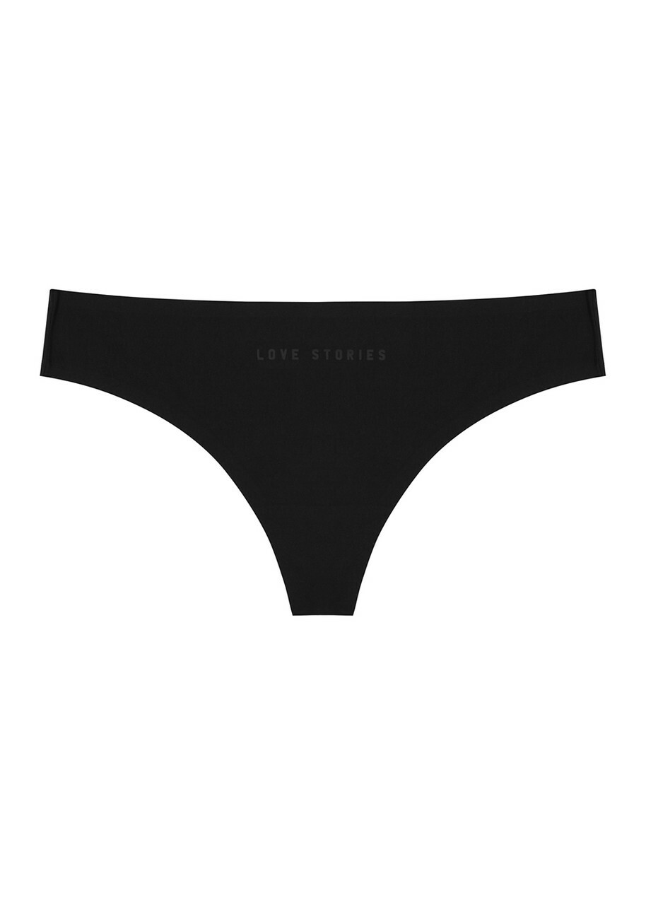 Love Stories T Lou Black Seamless Thong
