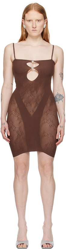Photo: Poster Girl Brown Cut Out Minidress