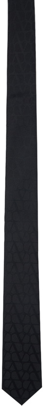 Photo: Valentino Garavani Black Toile Iconographe Tie
