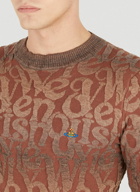 Crinkled Logo Sweater in Brown
