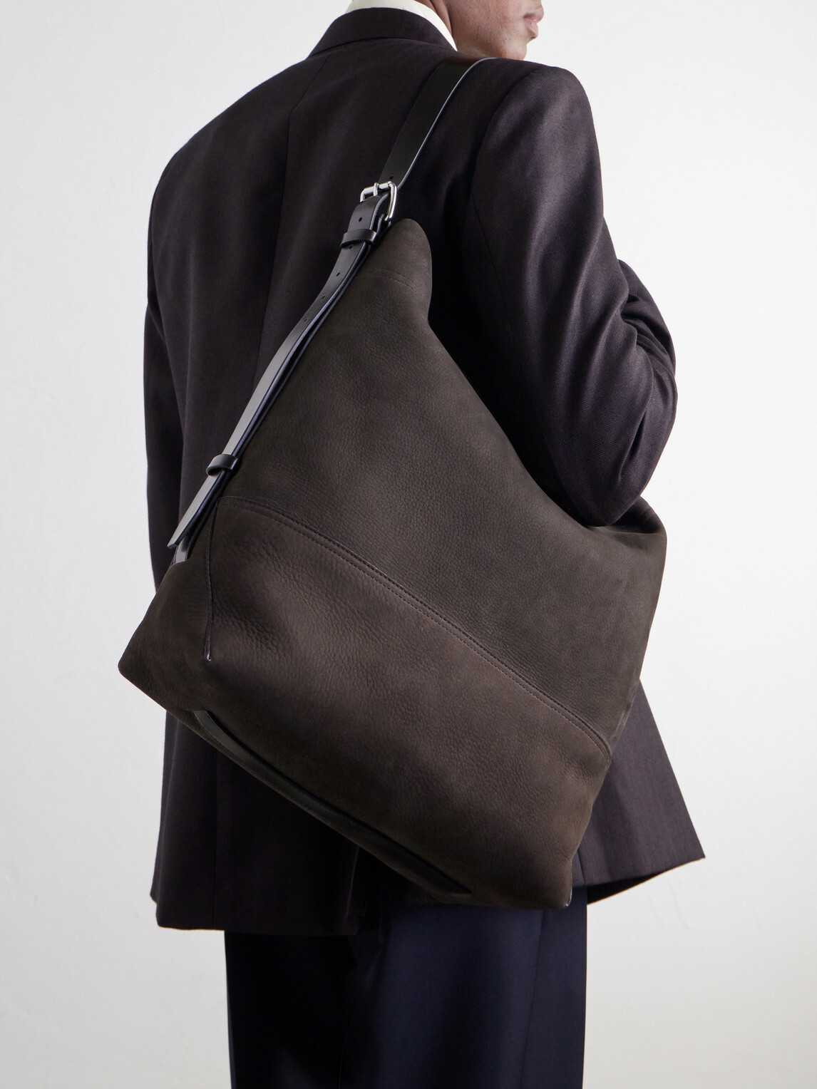 LEMAIRE - Belted Nubuck Leather Tote Bag