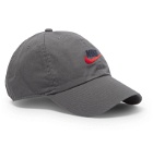 Nike - Sportswear Heritage86 Futura Logo-Embroidered Cotton-Twill Baseball Cap - Gray