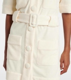 Adriana Degreas Belted cotton-blend terry minidress