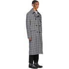 Acne Studios Beige and Blue Check Oversized Coat