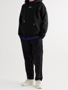 Ader Error - Oversized Logo-Embroidered Distressed Cotton-Blend Jersey Hoodie - Black