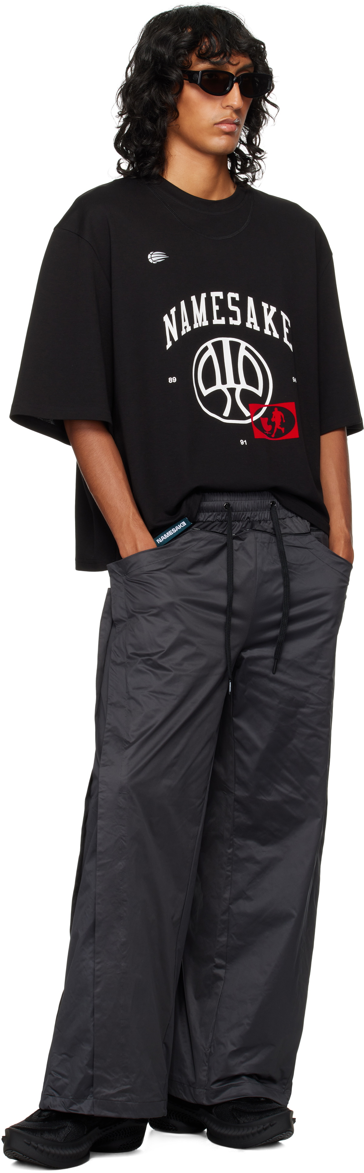 NAMESAKE Black Wolves Wide Leg Trousers