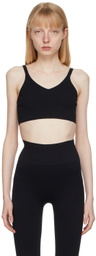 VAARA Black Technical Knit Crop Bra