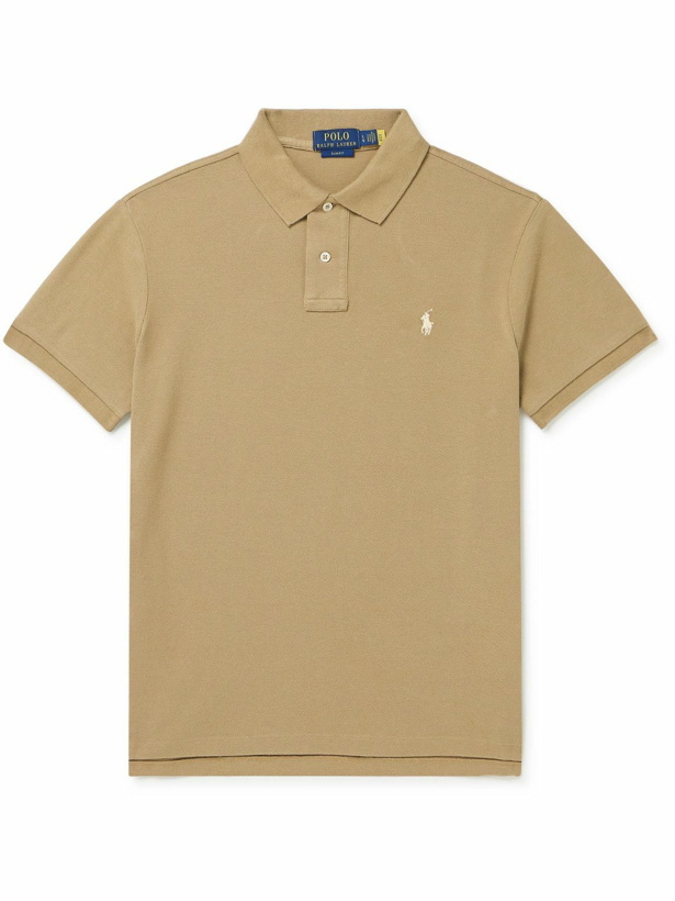Photo: Polo Ralph Lauren - Slim-Fit Logo-Embroidered Cotton-Piqué Polo Shirt - Brown