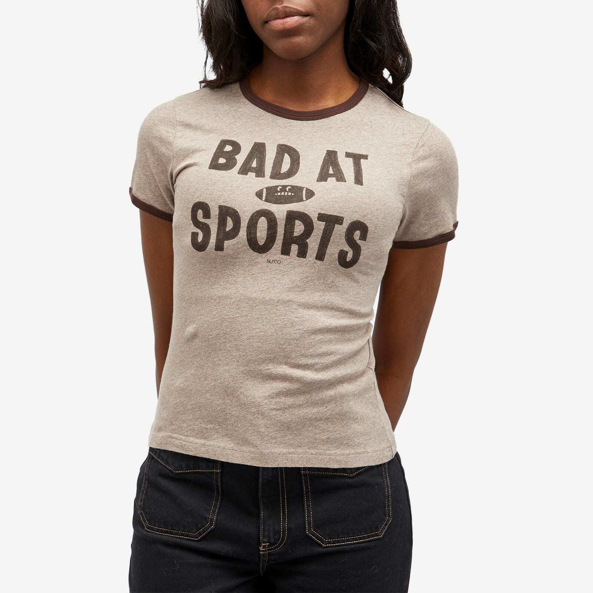Nudie Jeans Co Women's Eve Bad At Sport T-Shirt in Beige