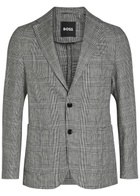 Boss Hanry Checked Cotton and Linen-wool Blazer Grey