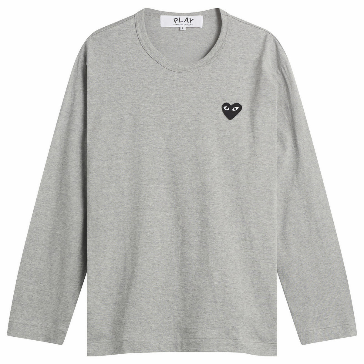 Comme des Garçons Play U T-Shirt Black Emblem Knit in Grey