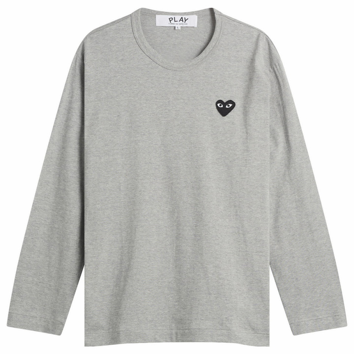 Photo: Comme des Garçons Play U T-Shirt Black Emblem Knit in Grey