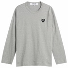Comme des Garçons Play U T-Shirt Black Emblem Knit in Grey