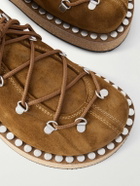 LOEWE - Rivet Studded Suede Shoes - Brown