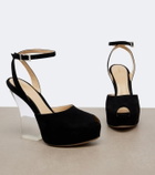 Fendi Suede platform peep-toe pumps