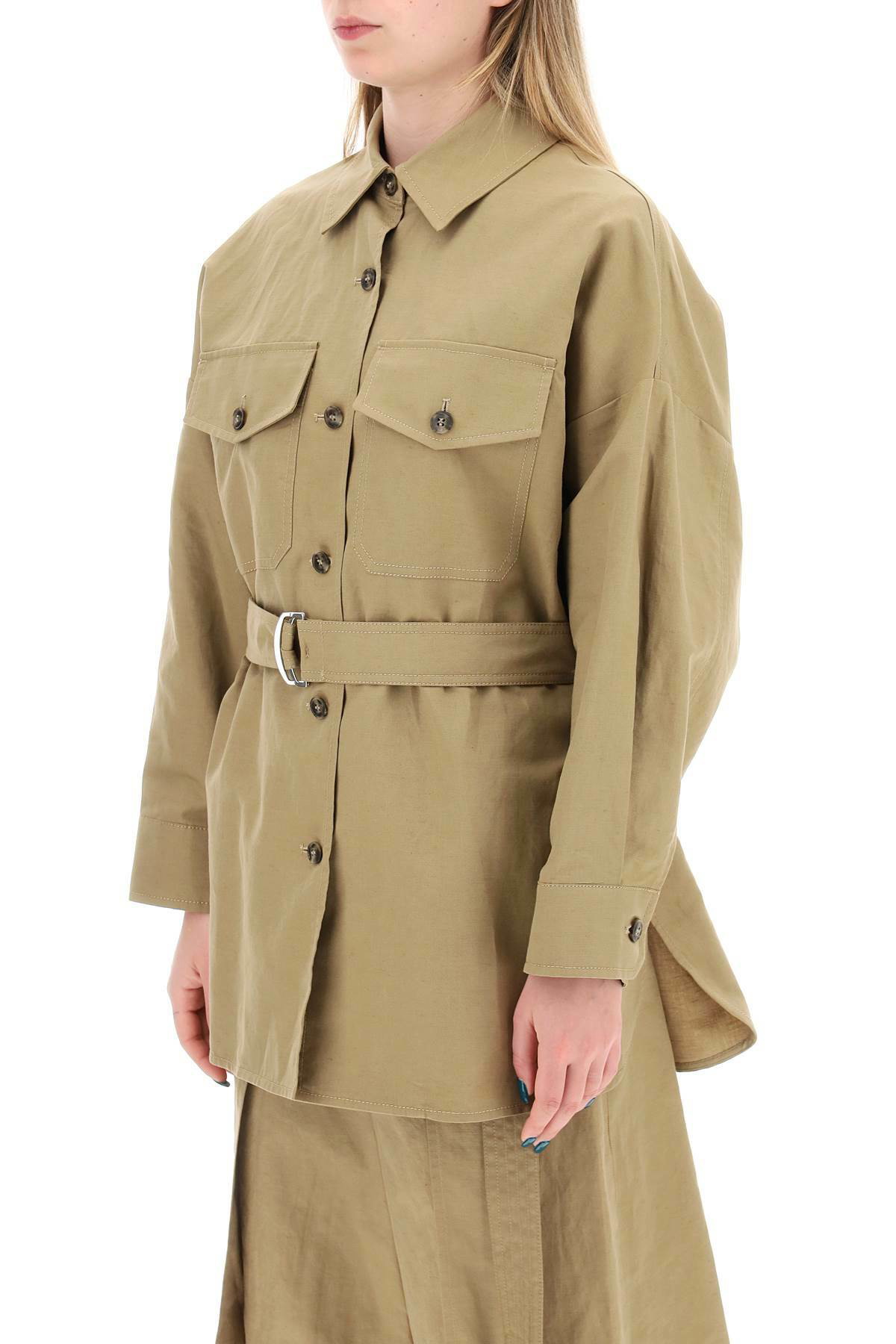 WEEKEND MAX MARA cotton and linen vicario overshirt Beige