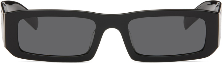 Photo: Prada Eyewear Black Rectangular Sunglasses