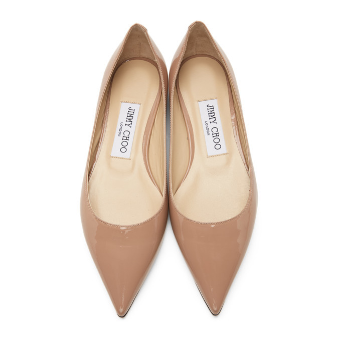 Jimmy Choo Beige Patent Love Flats Jimmy Choo