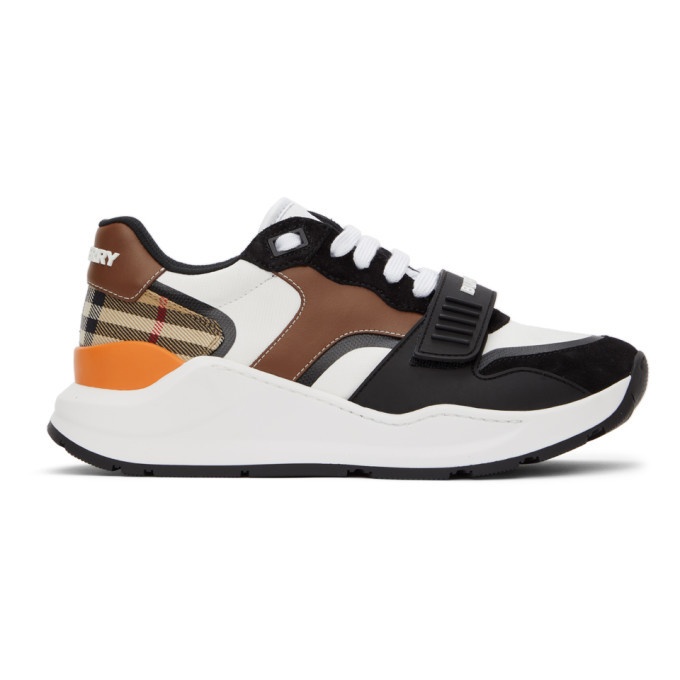 Photo: Burberry White and Black Vintage Check Ramsey Low Sneakers