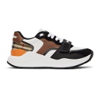 Burberry White and Black Vintage Check Ramsey Low Sneakers