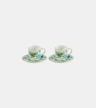 Aquazzura Casa Secret Garden set of 2 espresso cups and saucers