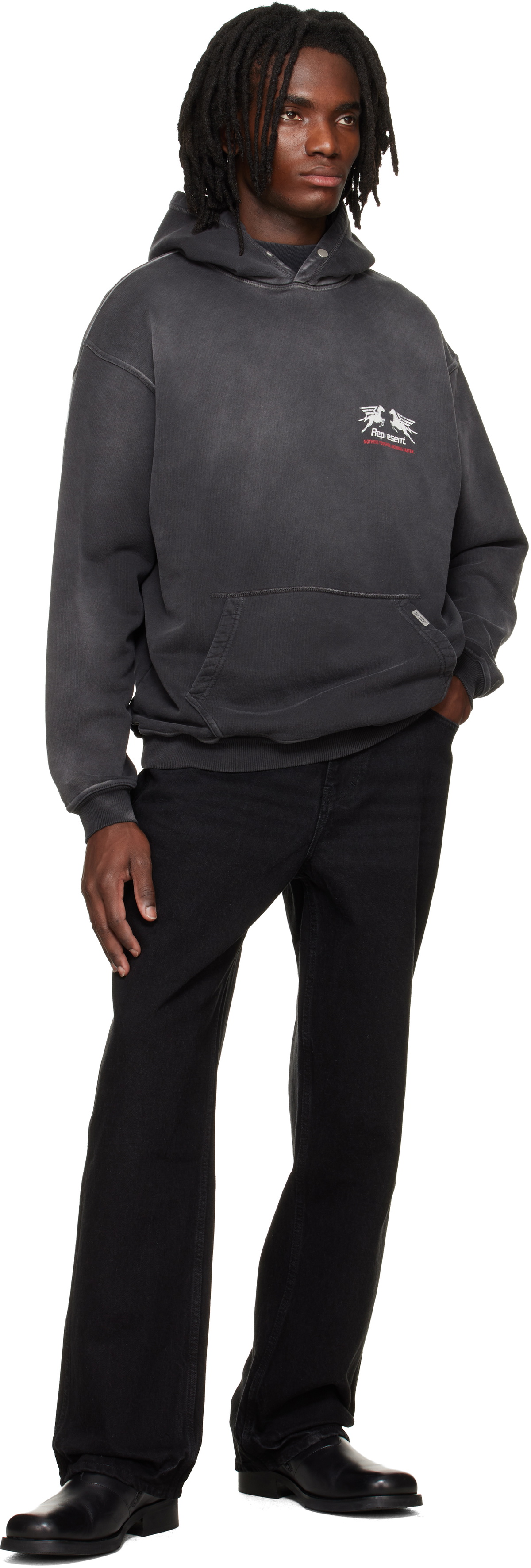 Represent Black R3 Baggy Jeans