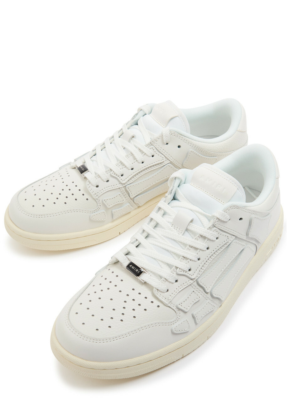 Amiri Skel Top Low Panelled Leather Sneakers White