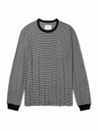 ssstein - Striped Super 120s Wool-Jersey T-Shirt - Black