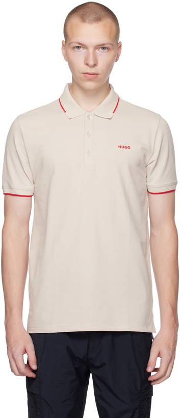 Photo: Hugo Beige Three-Button Polo