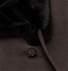 BRIONI - Slim-Fit Leather-Trimmed Shearling Jacket - Brown