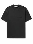 FEAR OF GOD ESSENTIALS - Logo-Flocked Cotton-Jersey T-Shirt - Black