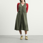 Beams Boy Women's Nylon Midi Dress in Olive