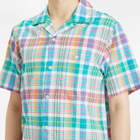 Dubbleware Men's Quincy Madras Vacation Shirt in Green/Pink