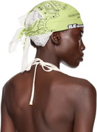 Martine Rose SSENSE Exclusive Green & White Lace Bandana Headband
