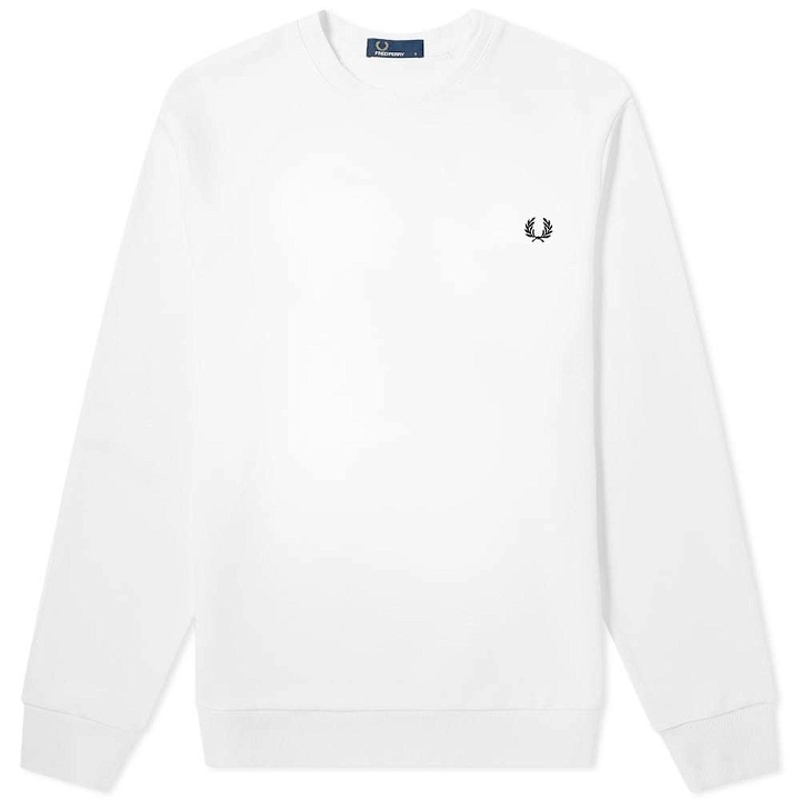 Photo: Fred Perry Authentic Reverse Wreath Applique Sweat White