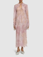 ACNE STUDIOS Printed Cotton & Silk Long Kaftan Dress