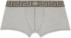 Versace Underwear Gray Greca Border Boxers