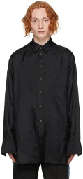 Boramy Viguier Black Satin Victorian Shirt