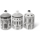 Fornasetti - Ordine Architettonico Scented Candle Set, 3 x 300g - White