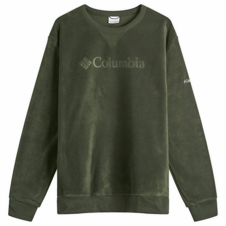 Photo: Columbia Men's Steens Mountain 2.0 Fleece Crew Sweatshirt in Greenscape