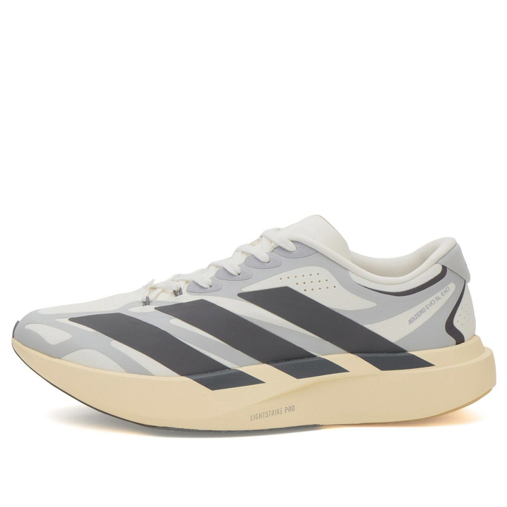 Photo: Adidas Men's Adizero Evo SL Exo Sneaker in White/Utility Black/Grey