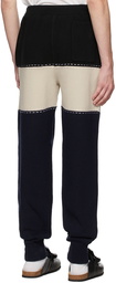 JW Anderson Navy & Off-White Colourblock Lounge Pants