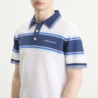 Casablanca Men's Mesh Stripe Polo in Blue