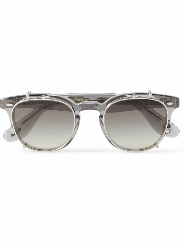 Photo: Brunello Cucinelli - Oliver Peoples Jep Aviator-Style Silver-Tone Acetate Sunglasses