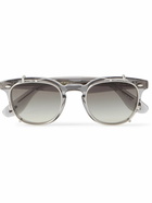 Brunello Cucinelli - Oliver Peoples Jep Aviator-Style Silver-Tone Acetate Sunglasses