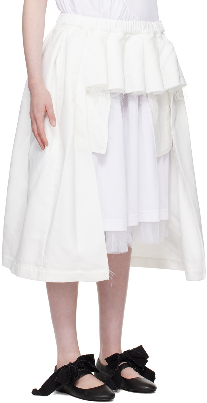Black Comme des Garçons White Cutout Miniskirt
